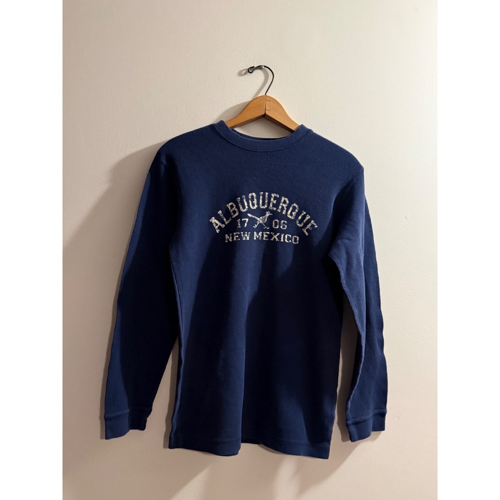 Prairie Mountain Albuquerque New Mexico Thermal Shirt Navy Blue Small LS